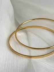 Minimalist Set Of 2 Stacking Bangles In 18K Gold Plated Stainless Steel