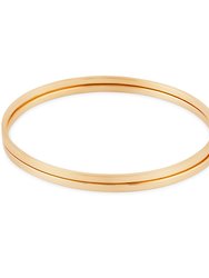 Minimalist Set Of 2 Stacking Bangles In 18K Gold Plated Stainless Steel - Gold