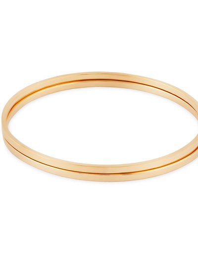 Simply Rhona Minimalist Set Of 2 Stacking Bangles In 18K Gold Plated Stainless Steel product