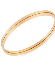 Minimalist Set Of 2 Stacking Bangles In 18K Gold Plated Stainless Steel