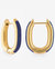 Navy Enamel U Hoop Earrings In 18K Gold Plated Stainless Steel