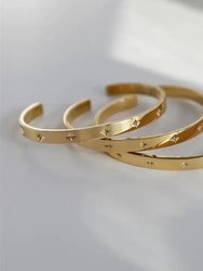 North Star Cuff Bangle In 18K Gold Plated Stainless Steel