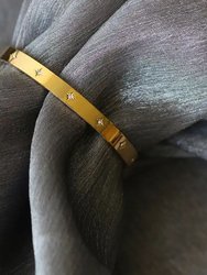 North Star Cuff Bangle In 18K Gold Plated Stainless Steel