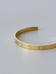 North Star Cuff Bangle In 18K Gold Plated Stainless Steel