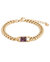 Opulence Chunky Amethyst Baguette Stone Bracelet In 18K Gold Plated Stainless Steel - Gold, Purple, Amethyst