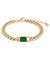 Opulence Chunky Emerald Baguette Stone Bracelet In 18K Gold Plated Stainless Steel - Gold, Green