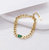 Opulence Chunky Emerald Baguette Stone Bracelet In 18K Gold Plated Stainless Steel