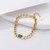 Opulence Chunky Emerald Baguette Stone Bracelet In 18K Gold Plated Stainless Steel