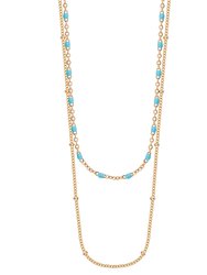 Opulence Layered Bead Chain Necklace In 18K Gold Plated Stainless Steel - Gold