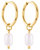 Pearl Drop Hoop Earrings In 18K Gold Plated Stainless Steel - Gold
