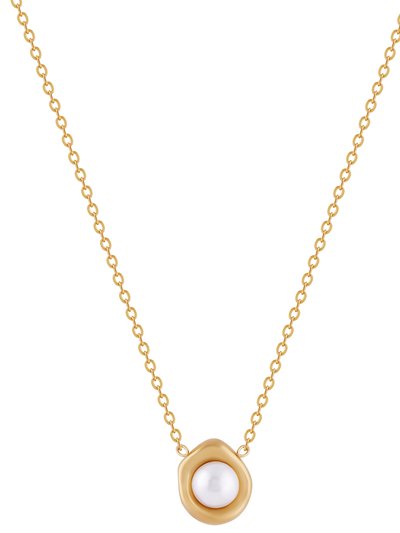 Simply Rhona Pearl Serenity 18" Pendant Necklace In 18K Gold Plated Stainless Steel product
