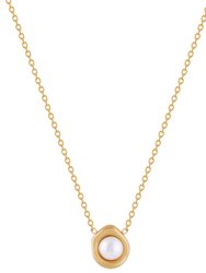 Pearl Serenity 18" Pendant Necklace In 18K Gold Plated Stainless Steel - Gold