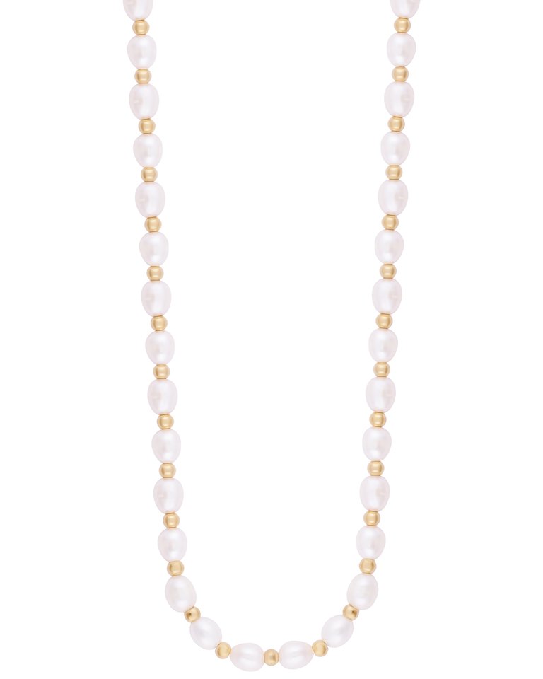 Regal Peal Necklace In 18K Gold Plated Stainless Steel - Gold