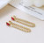 Ruby Baguette Chain Earrings In 18K Gold Plated Stainless Steel