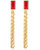 Ruby Baguette Chain Earrings In 18K Gold Plated Stainless Steel - Gold, Red, Ruby