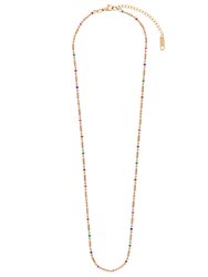 Spirited Bohemian Multi-Color Enamel Necklace In 18K Gold Plated Stainless Steel