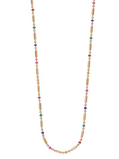 Simply Rhona Spirited Bohemian Multi-Color Enamel Necklace In 18K Gold Plated Stainless Steel product