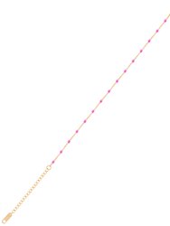 Spirited Boho Fuchsia Pink Enamel Bracelet In 18K Gold Plated Stainless Steel