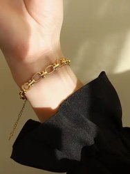 Statement Chain Bracelet In 18K Gold Plated Stainless Steel