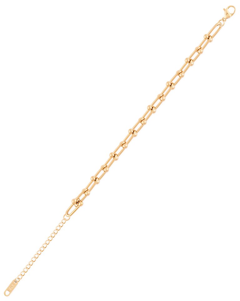 Statement Chain Bracelet In 18K Gold Plated Stainless Steel