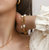 Triple Pearl Chunky Chain Bracelet In 18K Gold Plated Stainless Steel