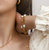 Triple Pearl Fine Chain Bracelet In 18K Gold Plated Stainless Steel
