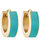 Turquoise Enamel Huggie Hoop Earrings In 18K Gold Plated Stainless Steel - Gold, Turquoise