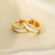 White Enamel Huggie Hoop Earrings In 18K Gold Plated Stainless Steel