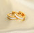 White Enamel Huggie Hoop Earrings In 18K Gold Plated Stainless Steel