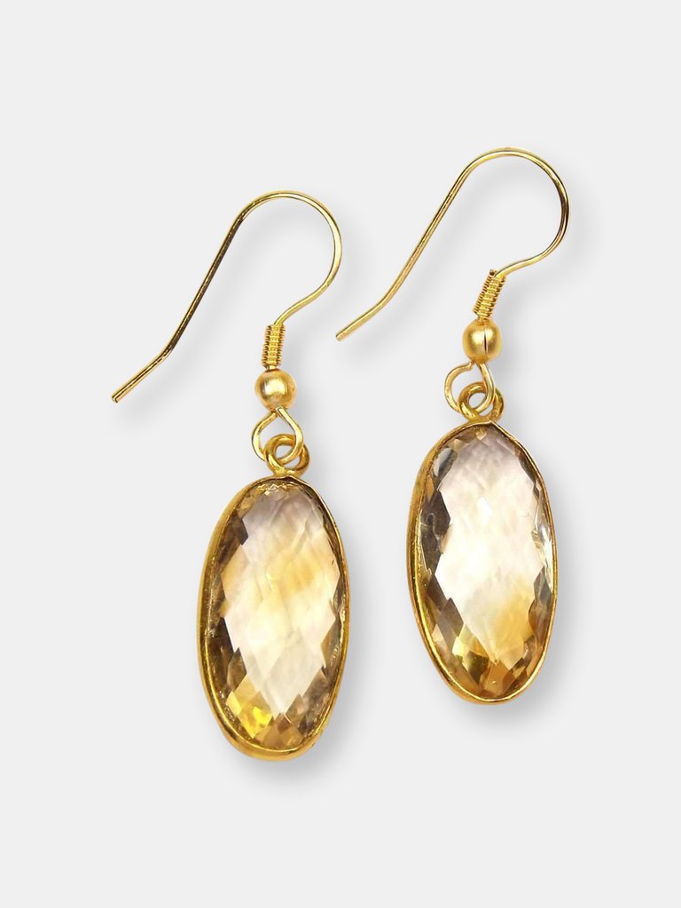 Alia Citrine Earrings - Brass Avenue