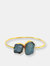 Hema Adjustable Gemstone Bangle - Blue Onyx + Apatite