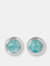 Miera Larimar Round Stud Earrings