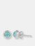 Miera Larimar Round Stud Earrings - Rananjay Exports