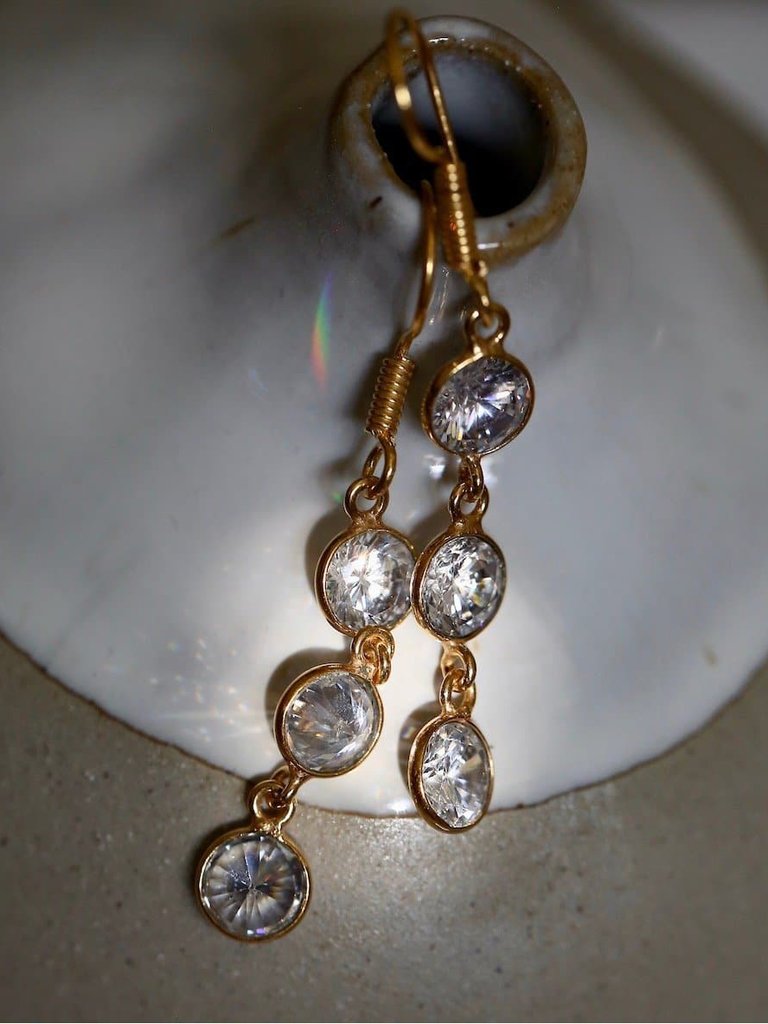 Neha White CZ Earrings