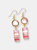 Rani Pink Lace Agate + Biwa Pearl Earrings - Pink