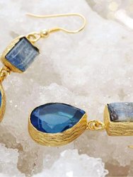 Saro Blue Glass Earrings