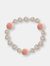 Stretchable Sterling Silver Bracelet in Baroque Pearl and Rose Quartz - Rose Quartz