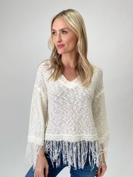 Crochet Fringe Top - White