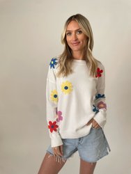 Flora Sweater - White Floral - White Floral