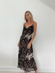 Marble Cowl Dress - Black Marble