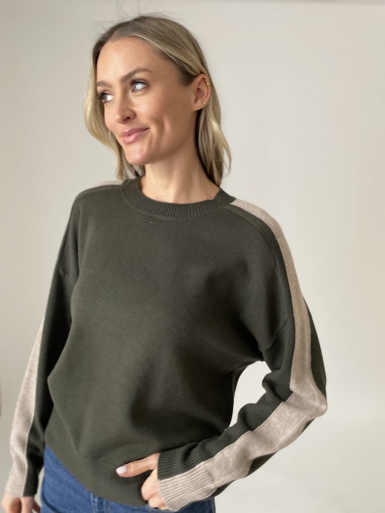 Nicole Sweater - Olive/Latte