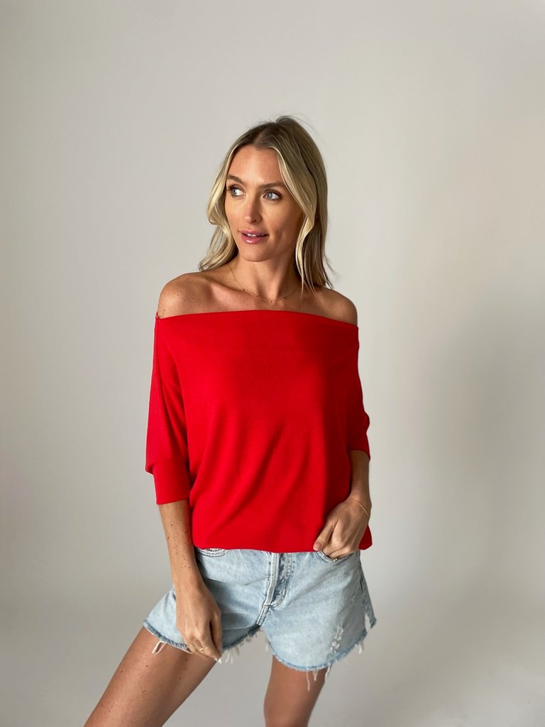 Short Sleeve Anywhere Top - Red - Red