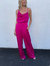 Stepping Into Style Jumpsuit - Raspberry