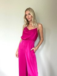 Stepping Into Style Jumpsuit - Raspberry - Raspberry
