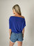 The Short Sleeve Anywhere Top - Berry Blue