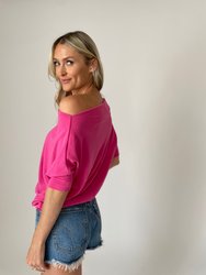 The Short Sleeve Anywhere Top - Punch Pink