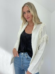 The Stevie Fringe Cardigan - Ivory