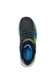 Boys S Lights Flex Glow Elite Sneakers - Black/Lime/Blue