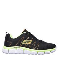 Childrens Boys Skech-Flex 2.0 Quick Pick Lace-Up Sneakers - Black/Lime