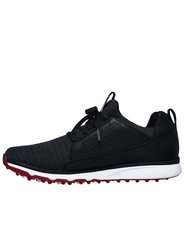 Mens Go Golf Mojo Elite Leather Sneakers - Black/Red